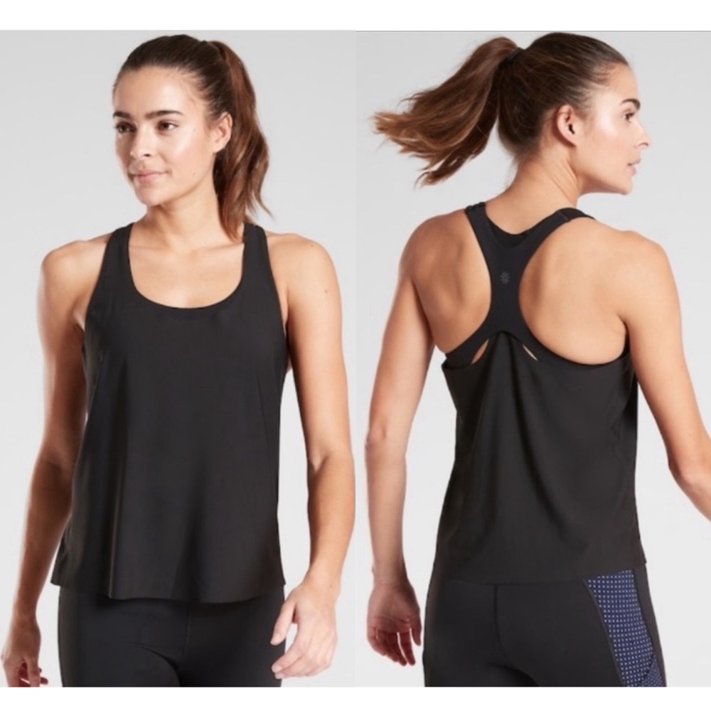 Athleta Black Flowy Racerback Tank